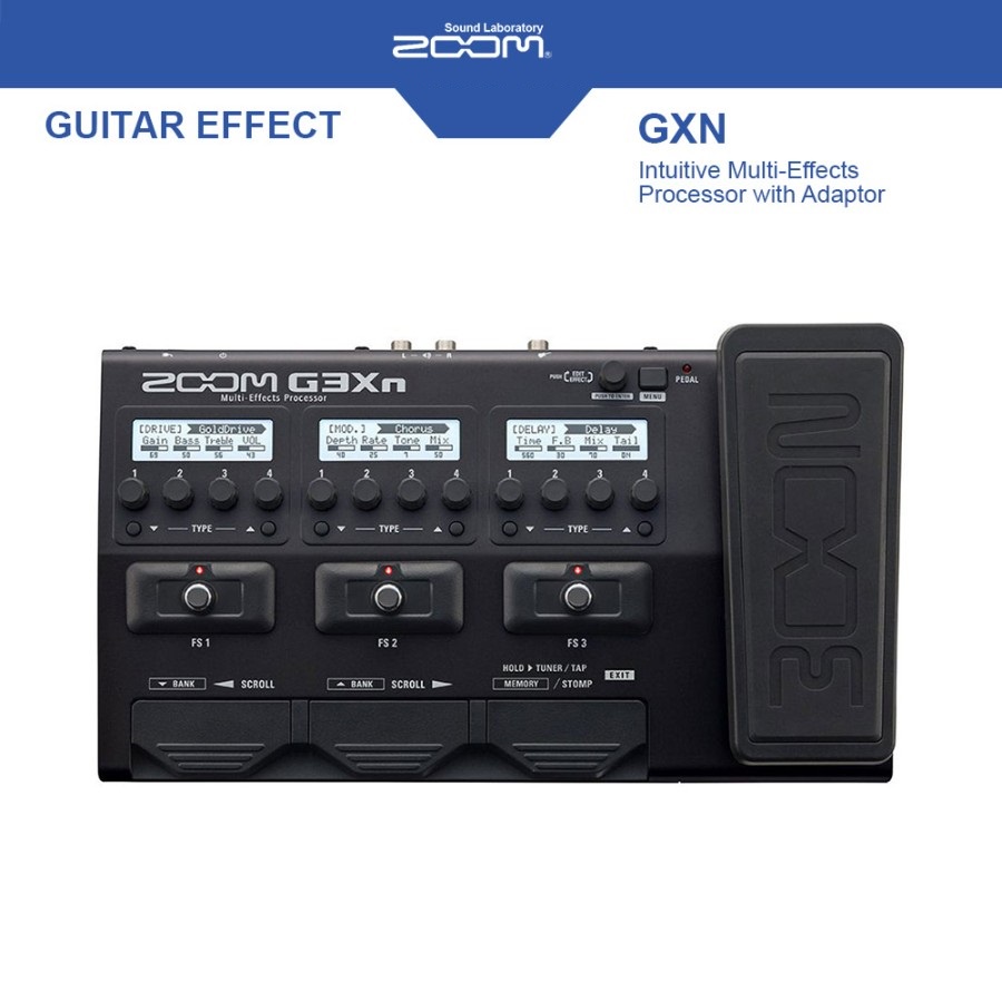 ZOOM G3Xn Multi Effects Zoom G3Xn Intuitive Multi-Effects Processor with Adaptor