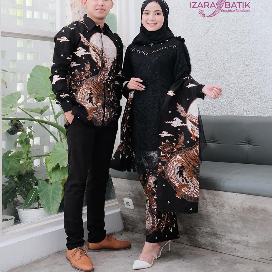 Harga Bersahabat Couple Adelia Hitam - Gaun Kebaya Batik Modern