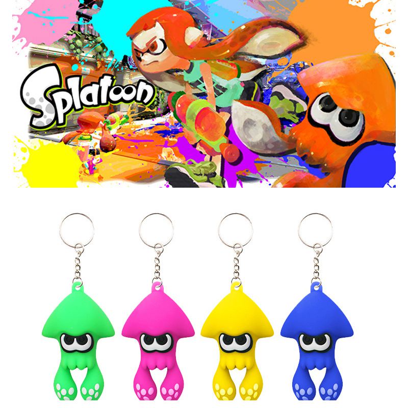 Splatoon3 Gantungan Kunci Cumi Pesona Kartun Warna-Warni Untuk Hadiah Xmas Anak