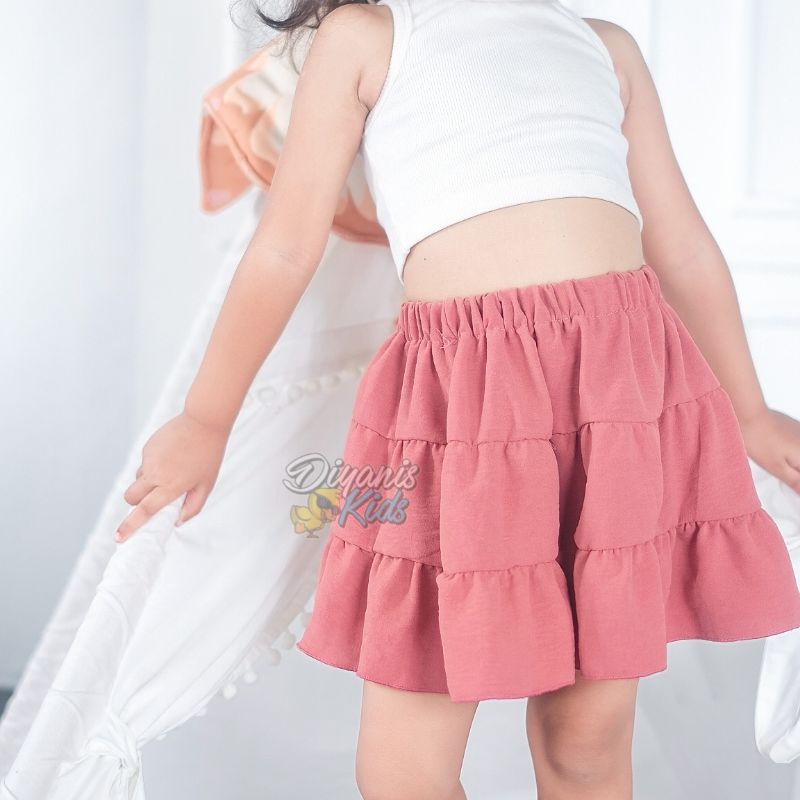 Rok susun anak bahan crincle airflow/rok pendek anak