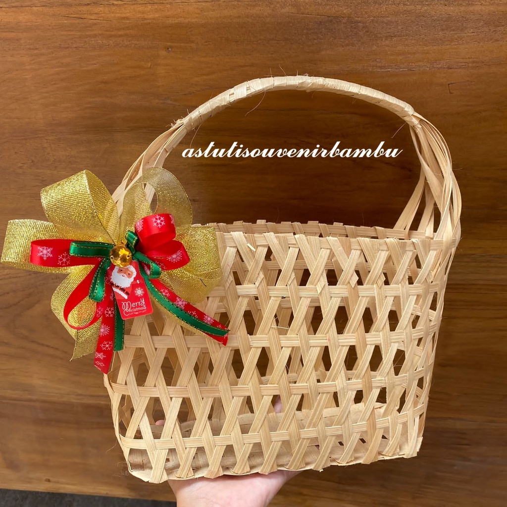 

TAS KUE KERING ALAS 20x10 T17 CM NATURAL MUAT 2TOPLES TABUNG MAX 1300ml FREE HIAS PITA NATAL hampers lucu bingkisan natal