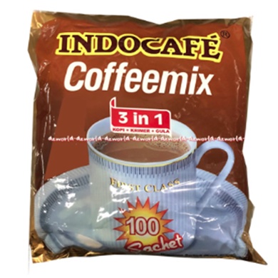 Indocafe Coffeemix 100sachet Dengan Gula Coffee Kopi Gula Kopi Instan Kopi mix Indo Cafe Cofee 3in1 3 in 1 Cofemix isi 100pcs