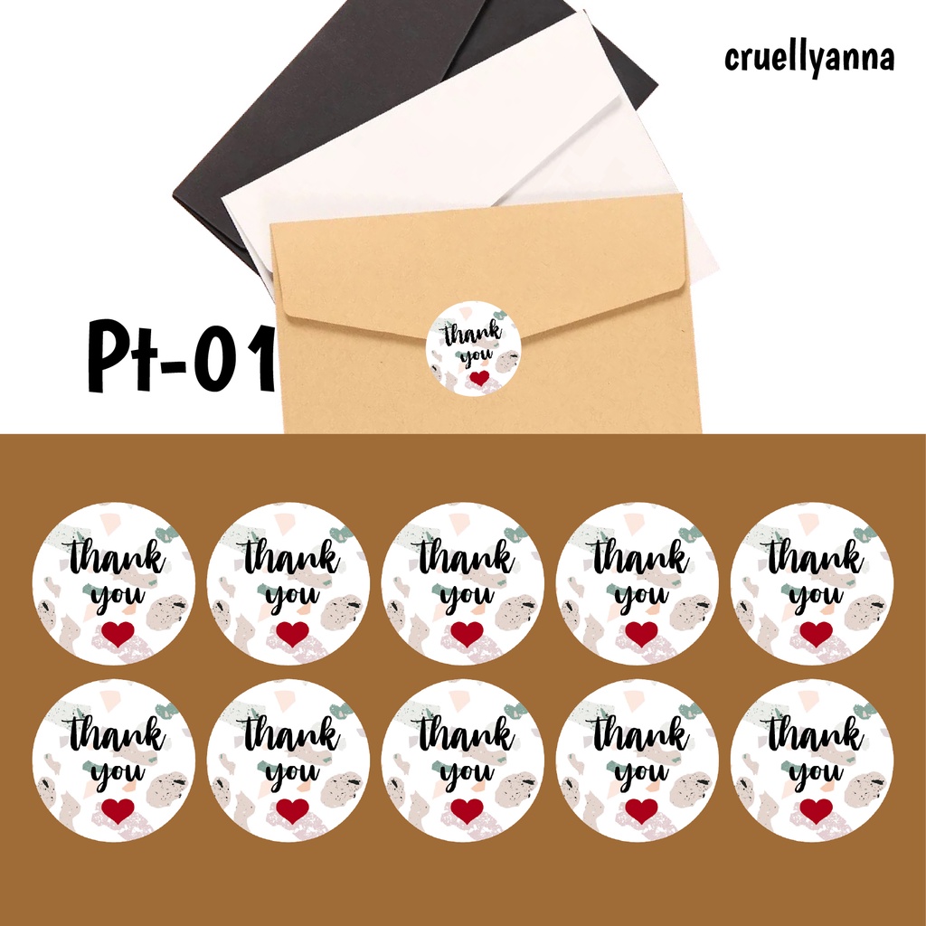 

60pcs Stiker Kertas Tulisan Thank You Untuk Dekorasi Kue, amplop, freebies, online shop, olshop