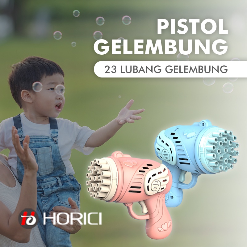 Baru Pistol Gelembung untuk Anak-anak Dewasa Pesta Luar Ruangan 23 Lubang Mesin Gelembung Bubbl