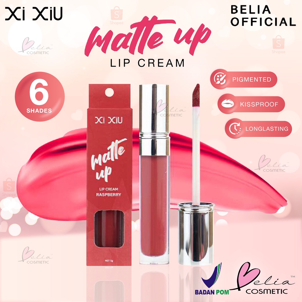 ❤ BELIA ❤ XI XIU Matte Up Lip Cream 5g | Pigmented | Lip Cream Matte with Vitamin E and Jajoba Oil | Lip Cream Longlasting | BPOM