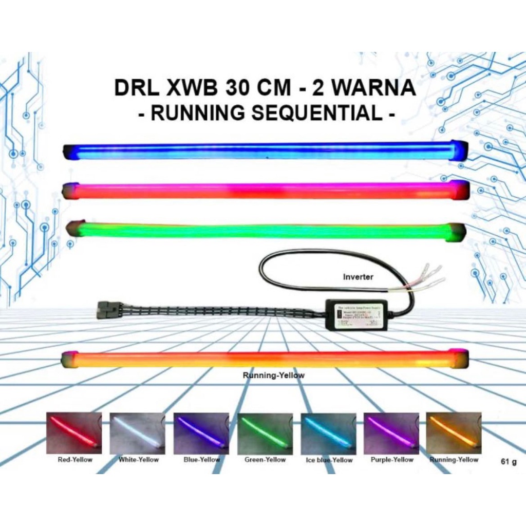 LAMPU LED DRL ALIS SELANG 30CM RUNNING SEIN XWB AES