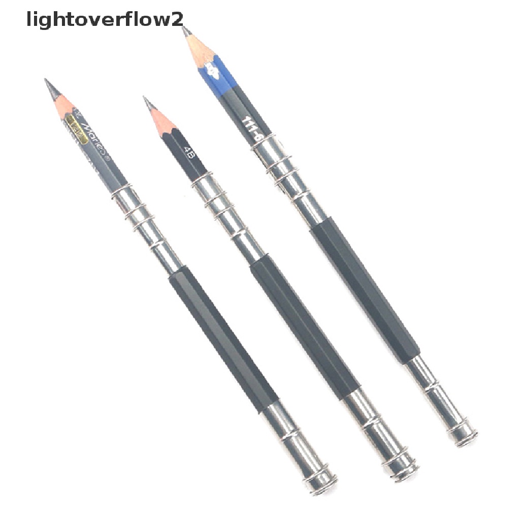 (lightoverflow2) Holder Ekstender Pensil Dua Kepala Adjustable Untuk Sekolah / Kantor