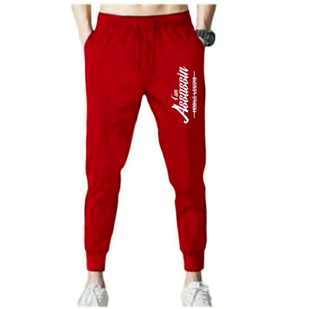 CELANA PANJANG JOGGER I AM ASSASSIN BAHAN FLEECE TEBAL / NYAMAN DIPAKAI KUALITAS BAGUS