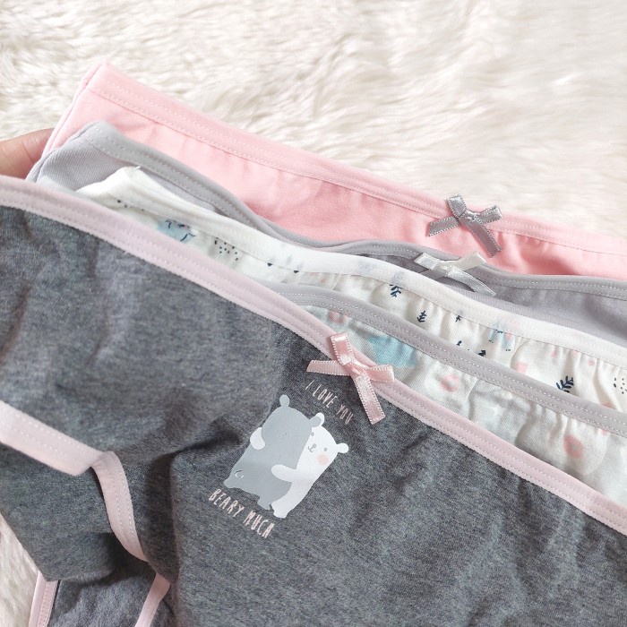 Hemat Ppkt480 Bear Young Hearts Panty Pak Katun Isi 5 Size M