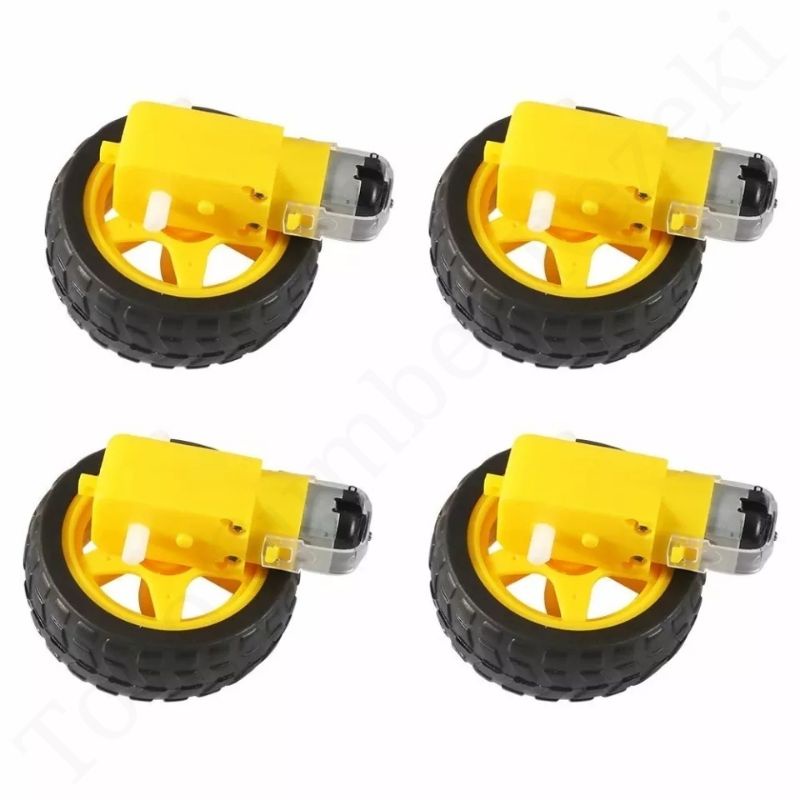 Dinamo Motor DC 12v Gearbox Arduino Car kit Kuning Gear Box Yellow Roda Wheel
