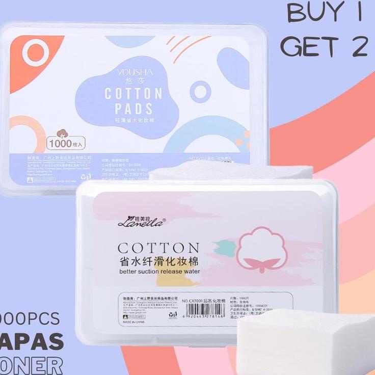 11.11 BRANDS FESTIVAL Kapas Toner | Super Soft Cotton Pad Kapas Wajah Tipis isi 1000pcs Kapas Tipis 
