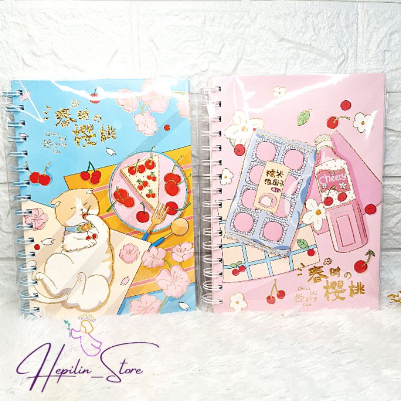 

Agenda Spiral Hard A5 Cover Strawberry atau Cherry / Notes Spiral / Buku Kuliah / Buku Kerja / Notebook