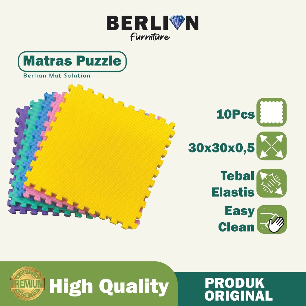 Matras Puzzle 30 x 30 Tbl 0,5 Cm isi 10 Pcs / Alas Lantai / Playmat / Tikar / Karpet  / Alas Bermain anak