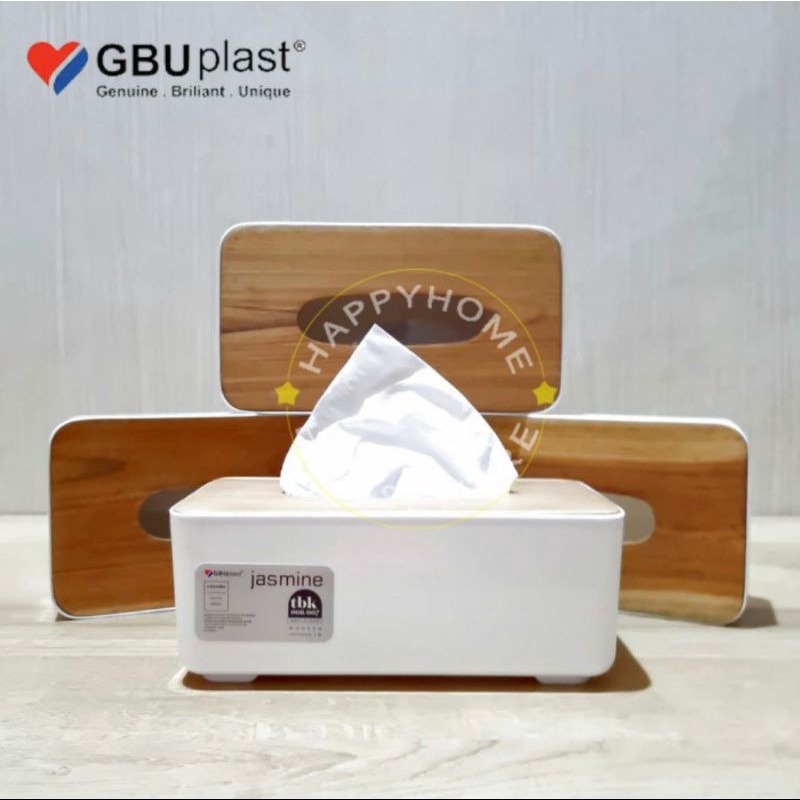 GBU Plast Jasmine Tissue Box Large Kotak Tempat Tissue Motif Kayu