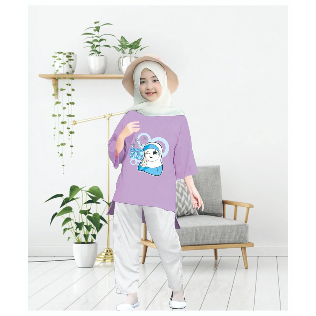 Tunik Anak Hijab Cantik SIze S,M,L / Atasan Anak Perempuan