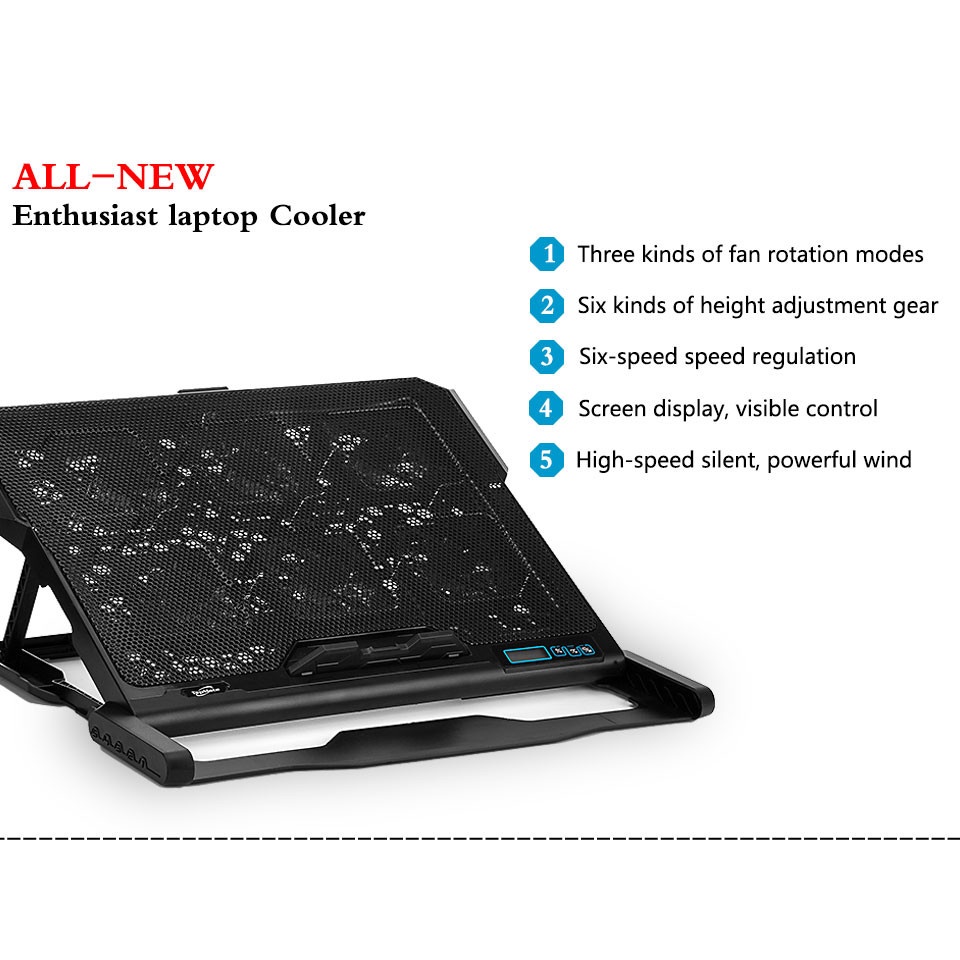 COOLING PAD LAPTOP KIPAS NOTEBOOK GAMING 6 KIPAS PLUS SPEED CONTROL ICE COOREL K6 6 FAN