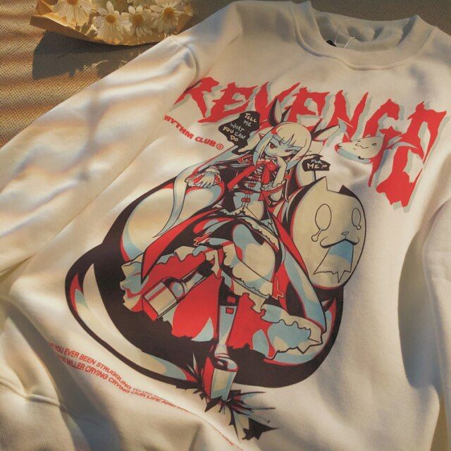 ANIME SWEATER UNISEX REVENGE / CREWNECK UNISEX CASUAL PREMIUM FLEECE TEBAL HALUS TERBARU'