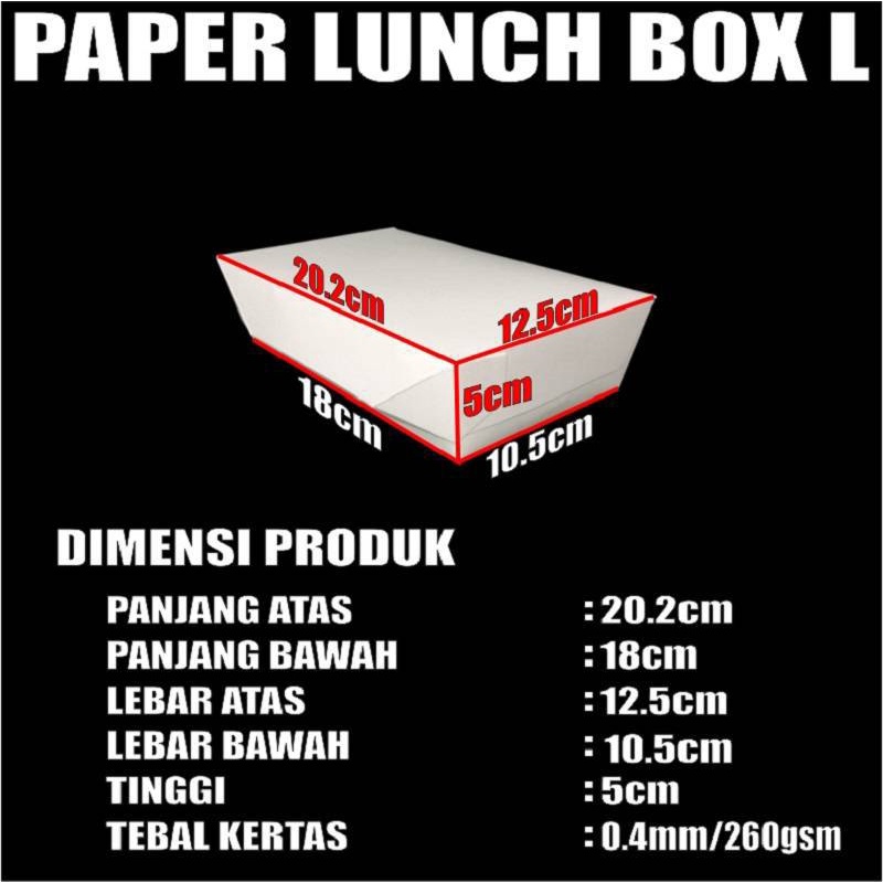 Paper Lunch Box Putih Uk L Food Tray Kertas Take Away Dus Semua Jasa Kirim