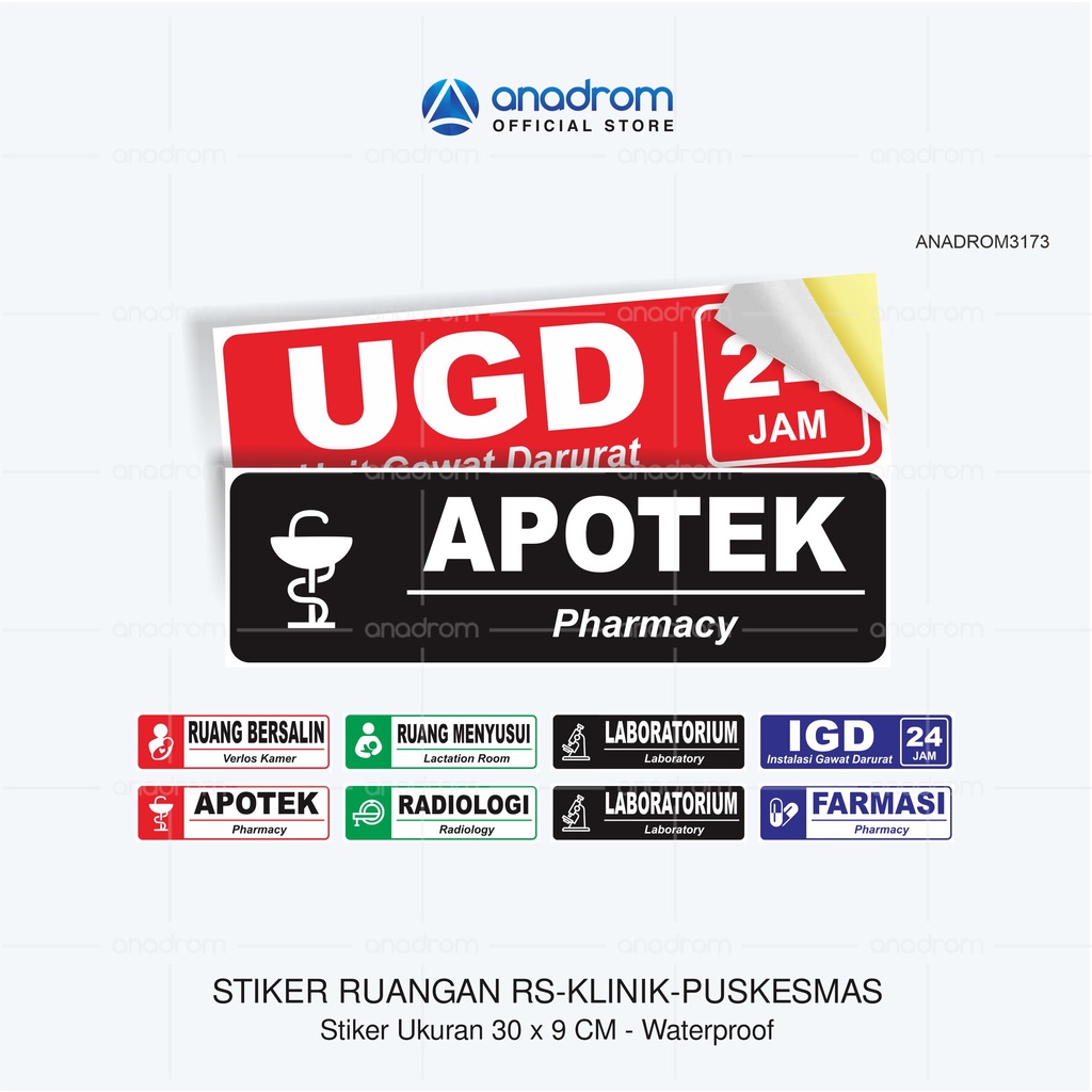 

Stiker Rumah Sakit I Klinik I Puskesmas I Anadrom 3173