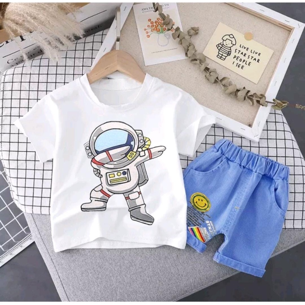 SETELAN ANAK LAKI LAKI MOTIF ASTRONOT TERBARU 1-5 TAHUN/BAJU ANAK/SETELAN ANAK/PAKAIAN ANAK