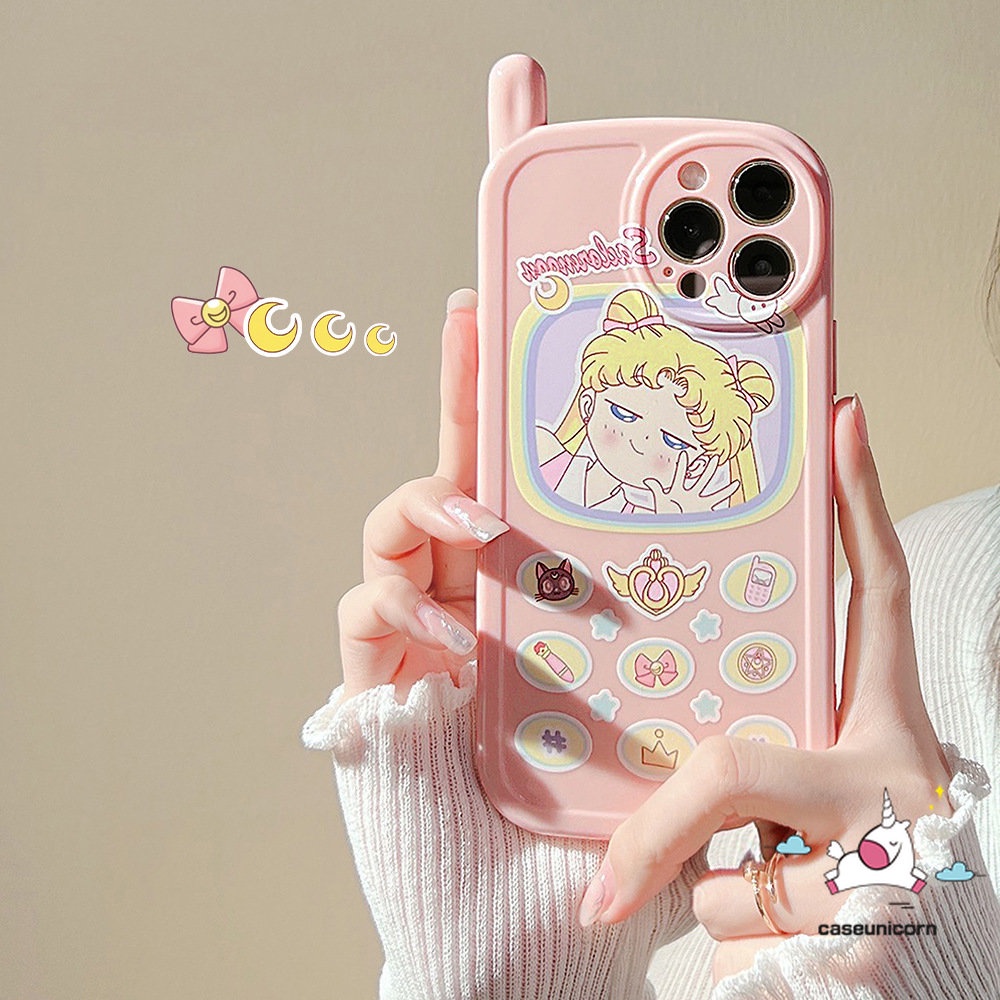 Casing Soft Case Motif Sailor Moon Untuk iPhone 14 7 8 Plus X XR XS Max 11 12 13 14 Pro Max