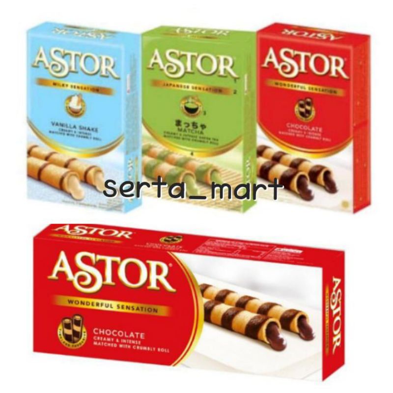 

Astor Wafer Stick Double Coklat 40gr / 150gr / Vanilla / Matcha - Wafer Stick Cokelat