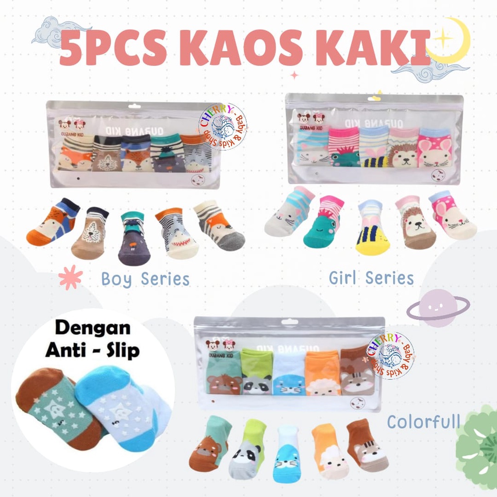 Set 5 pasang Kaos kaki bayi korean style fashion ankle socks import Colorful 5Pcs Kaos Kaki CBKS VC