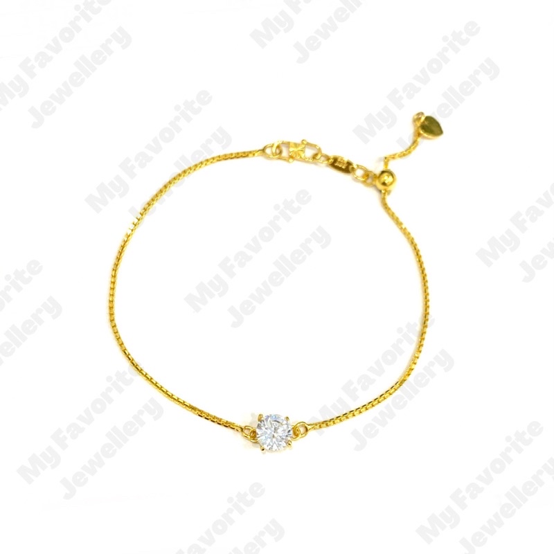 Gelang Serut Italy Solitaire Emas Asli Kadar 700