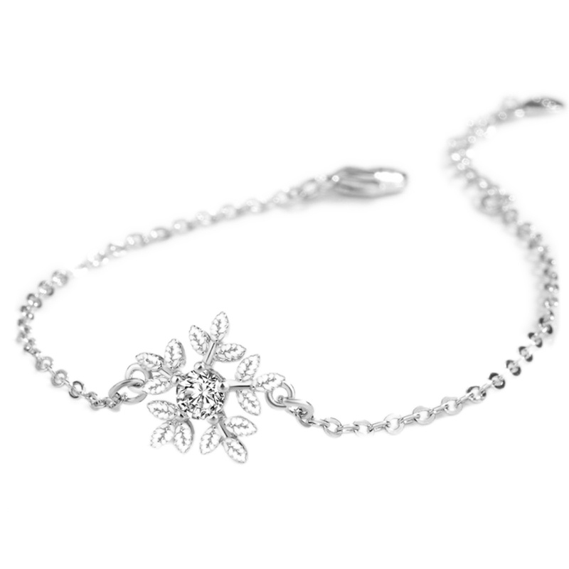 Fancyqube Perhiasan Gelang Wanita Desain Snowflake Gaya Retro Untuk Hadiah Natal