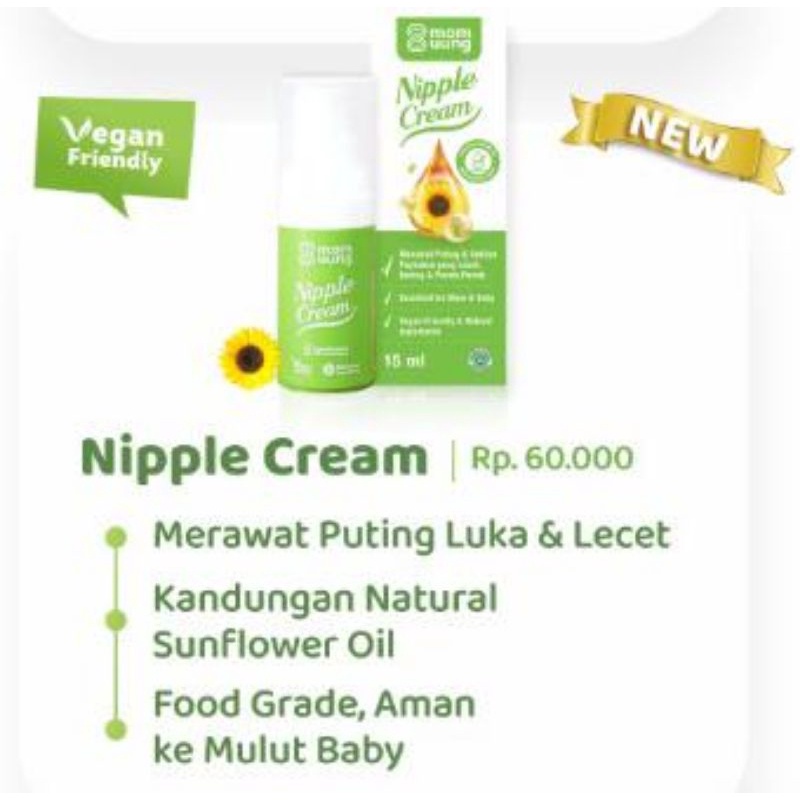 MOM UUNG Nipple Cream Food Grade Natural/Salep krim Puting Payudara Luka Lecet