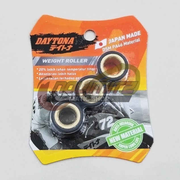 Roller Racing Daytona Japan Black Teflon 9gr NMAX Aerox 155 Lexi Xeon Mio M3 GT Fino Fazzio