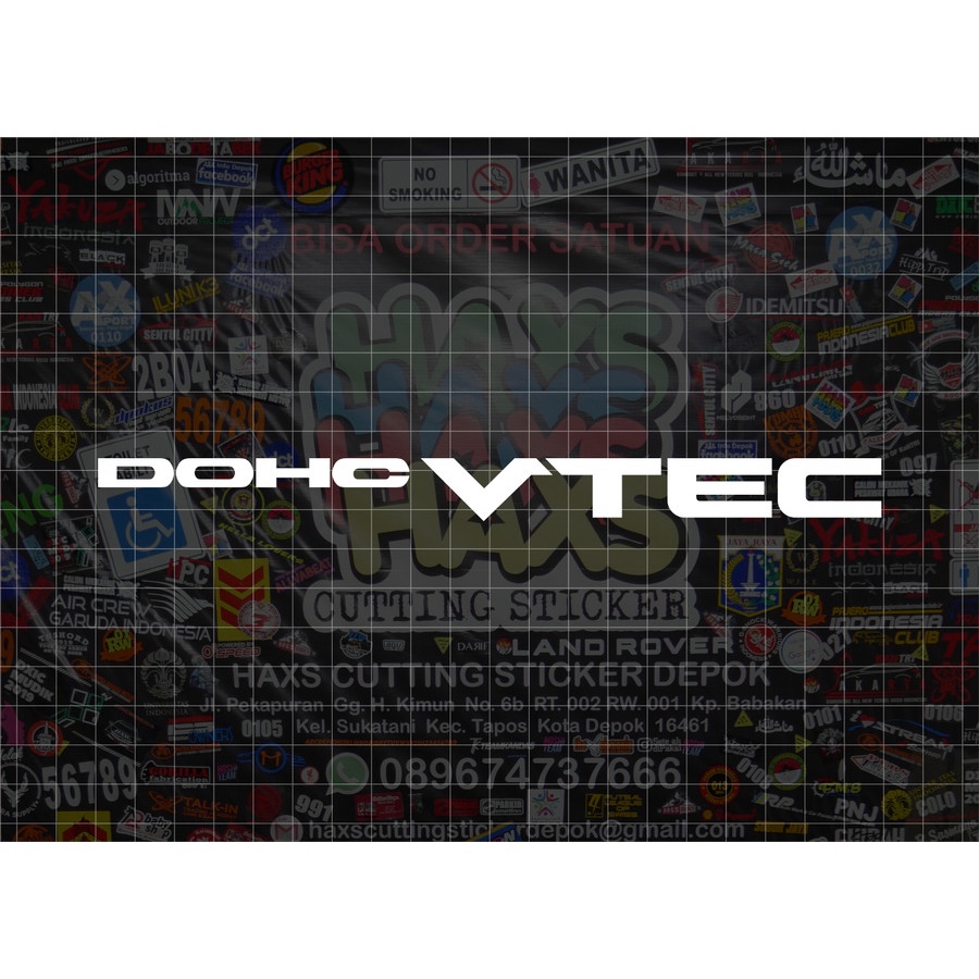 Cutting Sticker DOHC Vtec 20 Cm Untuk Mobil V2