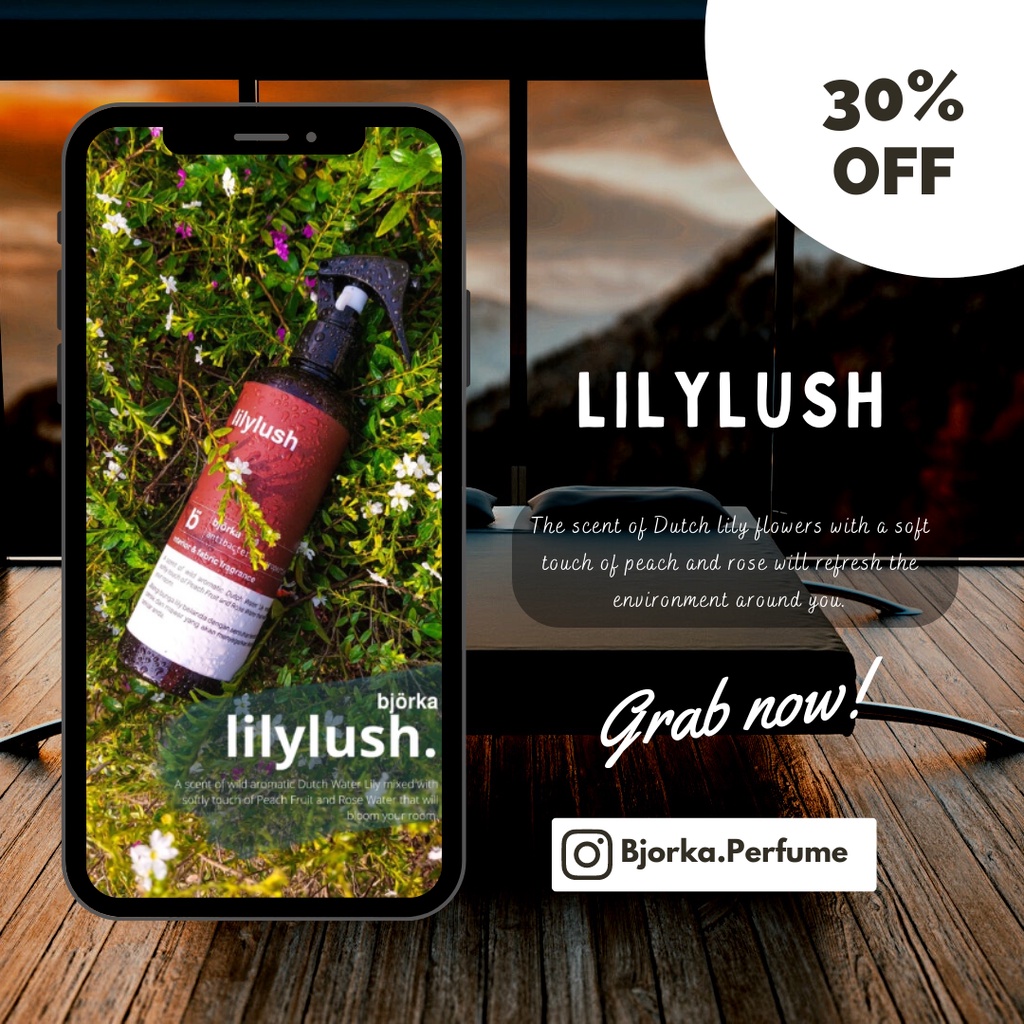 Lilylush | Interior Fabric Fragrance | Bed Linen Spray | Blanket Spray | Aromatherapy Spray | Bjorka