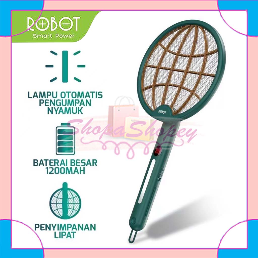 Raket Nyamuk ROBOT RT-MS01 Folding Electric Mosquito Garansi Resmi 1 Tahun