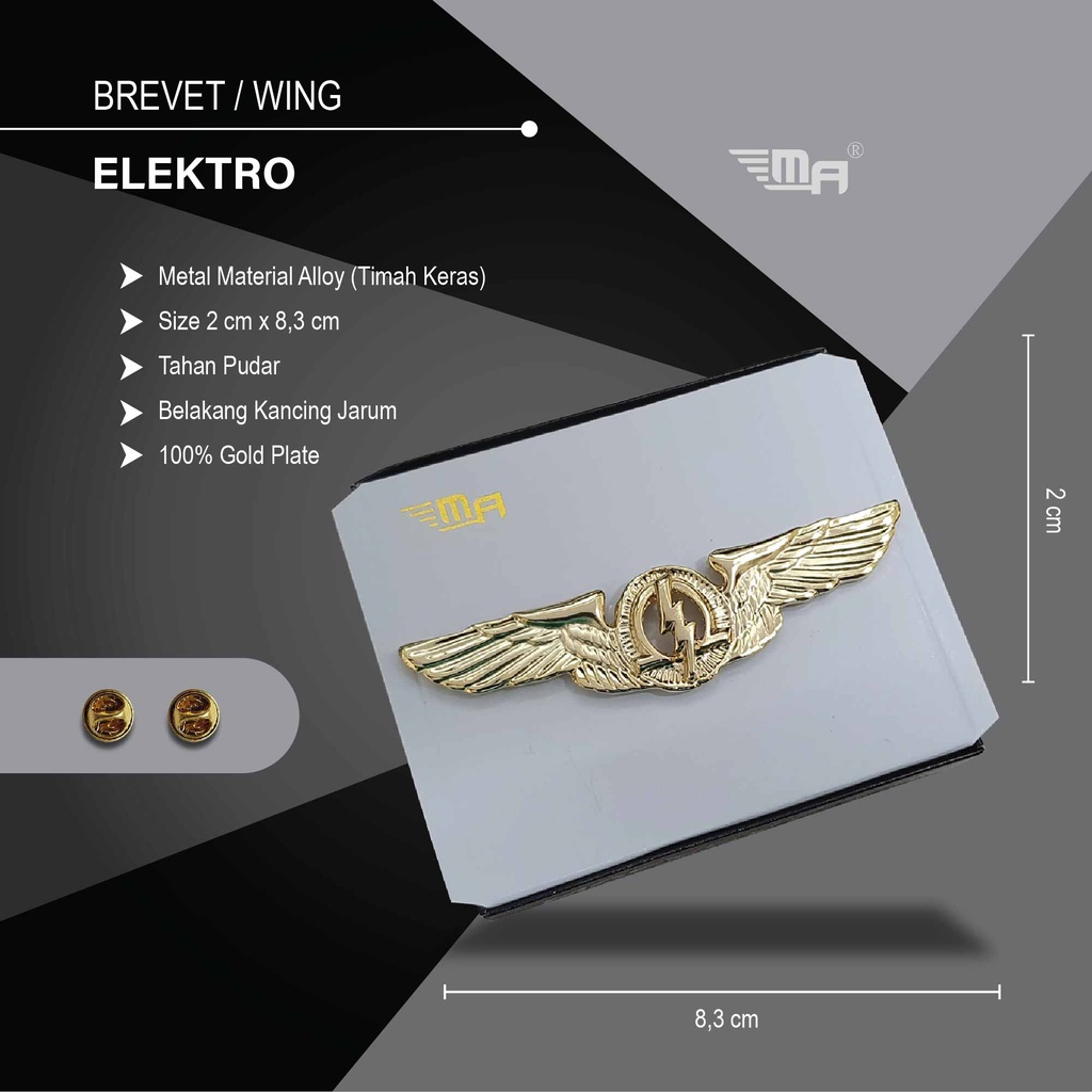 WING ELEKTRO PDH BRIVET BREVET PIN ELEKTRO