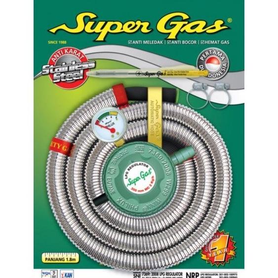 JML-918 REGULATOR SUPER GAS + SELANG GAS STAINLESS 1,8M FF5865D4FD