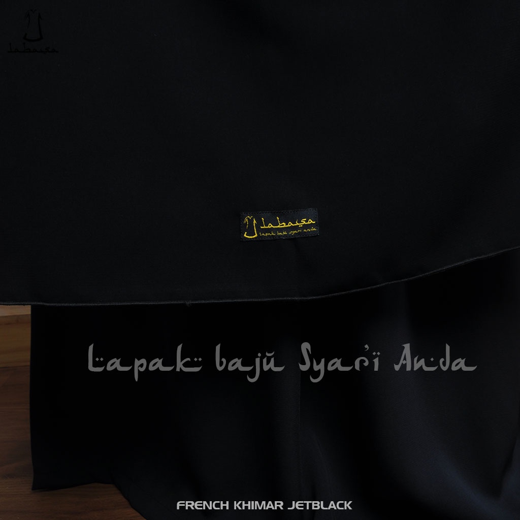 French Khimar Jetblack Jumbo Square Labasa Ori | French Hijab | Fashion Muslim