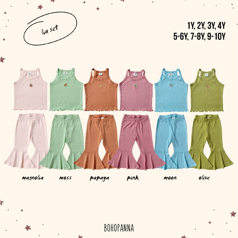 Bohopanna Lia Set 1-10th / Setelan Tanktop Anak