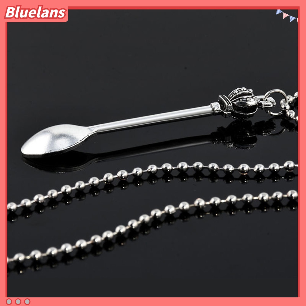 Bluelans Fashion Crown Mini Tea Spoon Alloy Pendant Chain Necklace Women Jewelry Gift