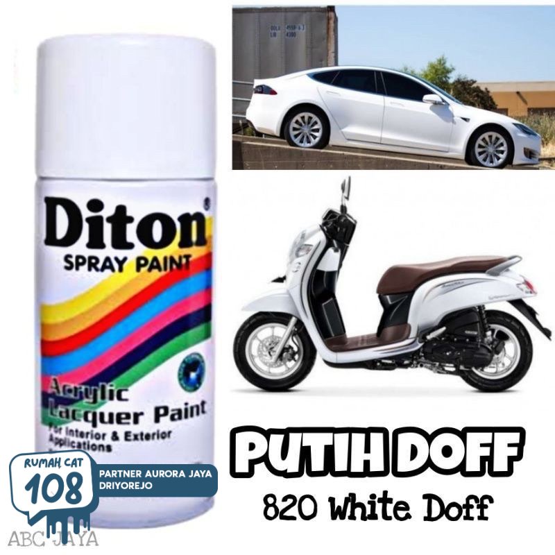 

Diton White Doff 820 / Cat Semprot Putih Dof 300ml Pilok Pylox Pilox Dop Matt Matte Flat