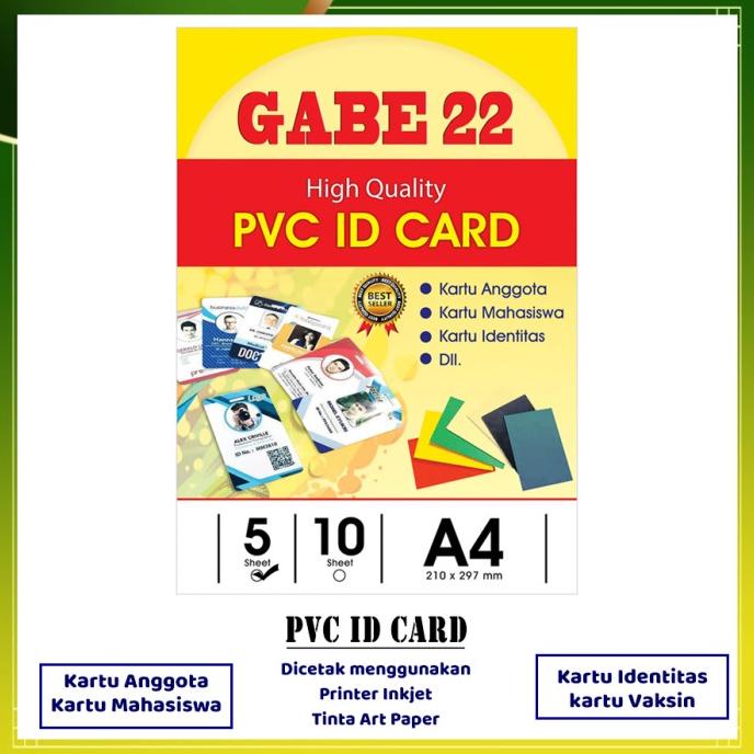 

SALE Kertas PVC Bahan ID Card Instan A4 isi 5 Lembar