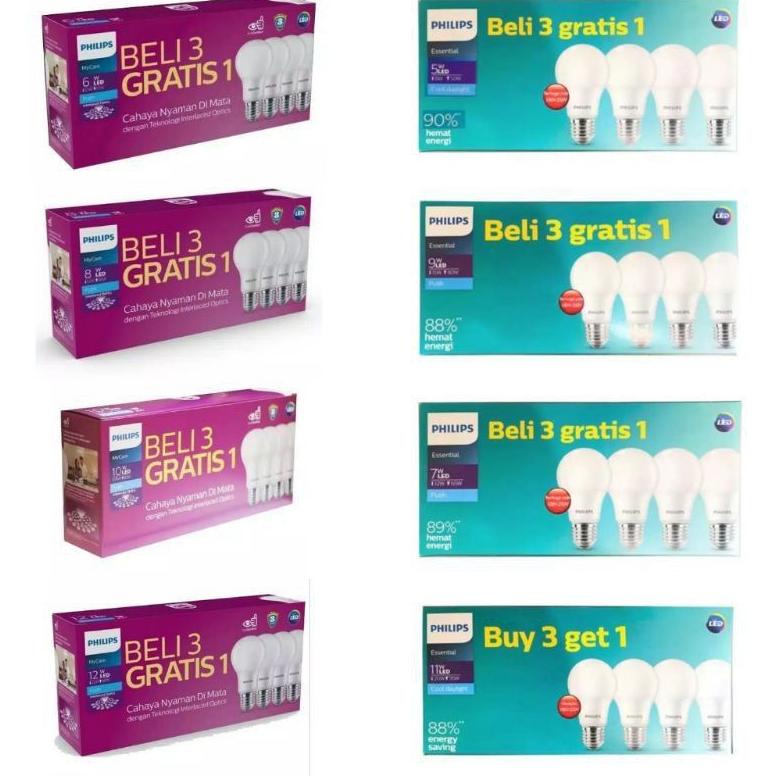 SPT.18Oc22ι– Lampu Philips LED 5 6 7 8 9 10 11 12 watt warna PUTIH Kemasan paket isi 4 lebih hemat E