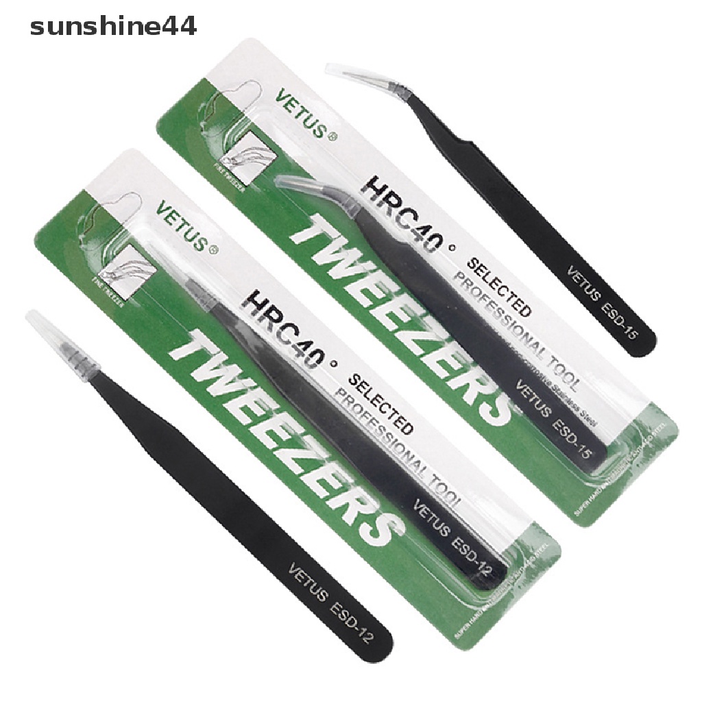 Sunshine Pinset Stainless Steel Warna Hitam Untuk Memasang Bulu Mata Palsu