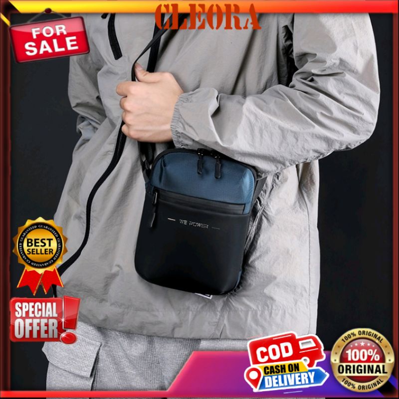 Tas Selempang HAOSHUAI Original Pria Tas Slingbag Pria Bahan Premium Waterproof Tahan Anti Air Kecil