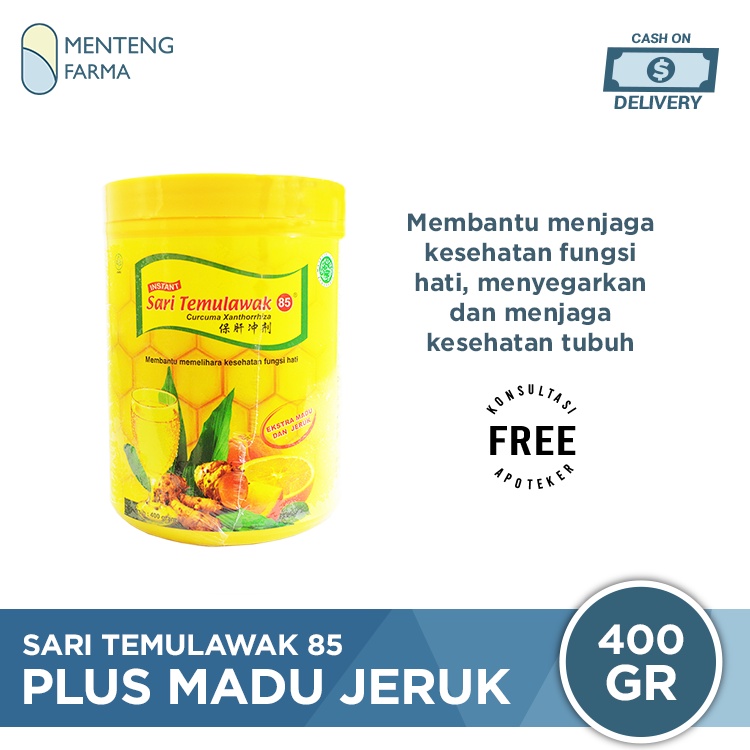 Sari Temulawak 85 Instan Plus Madu Jeruk Toples 400 gr