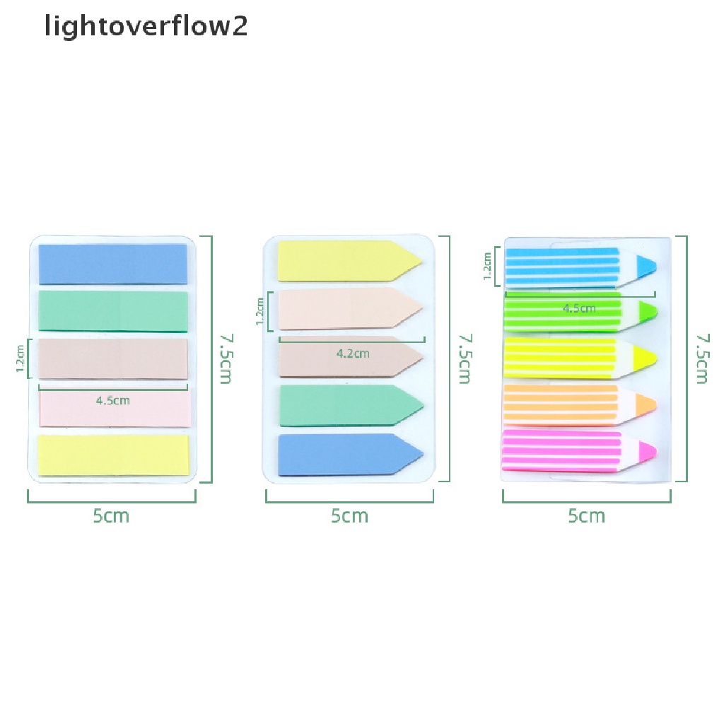 (lightoverflow2) 100 Lembar Sticky Note Warna-Warni Untuk Penanda Buku / Memo