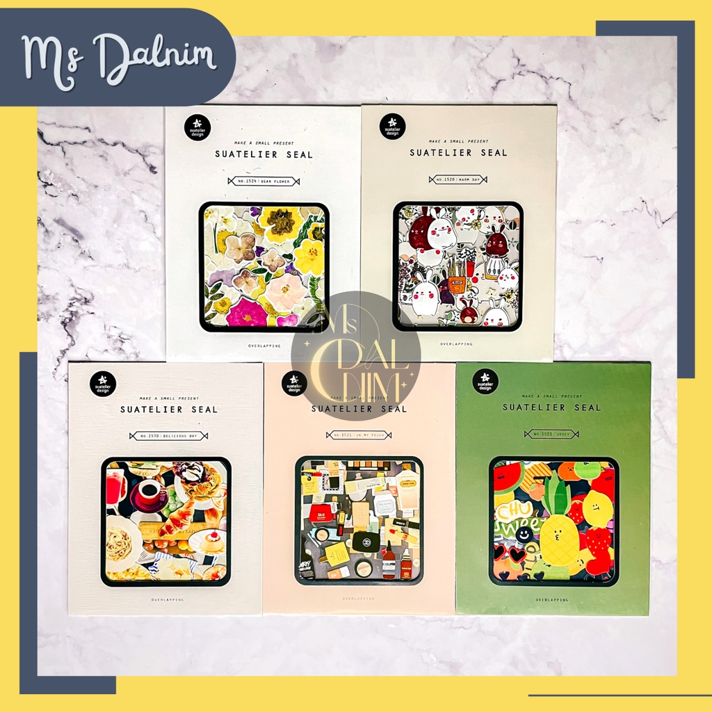 

Stiker Korea Aesthetic Isi 4 Lembar Suatelier Seal Design Sticker Lucu / Deco Decorative Sticker Book Set 4in1 Korean Japanese Kawaii For Diary Planner Journal DIY Scrapbook Craft