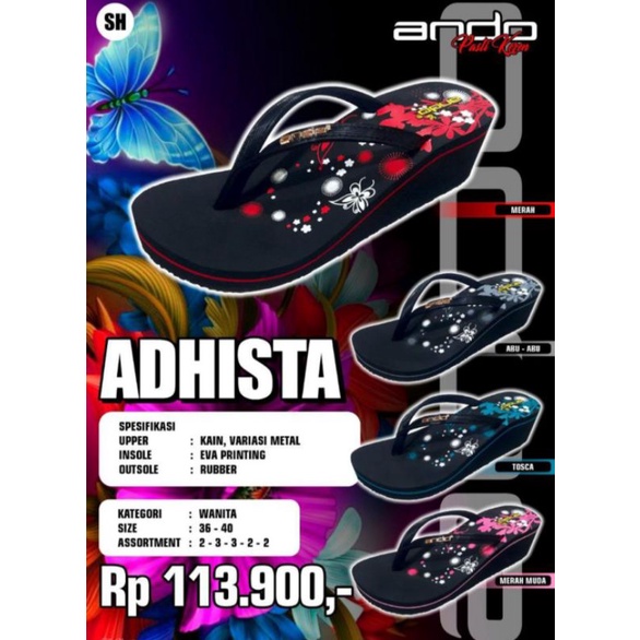ANDO SANDAL WEDGES WANITA MODEL TERBARU SIZE 36-40