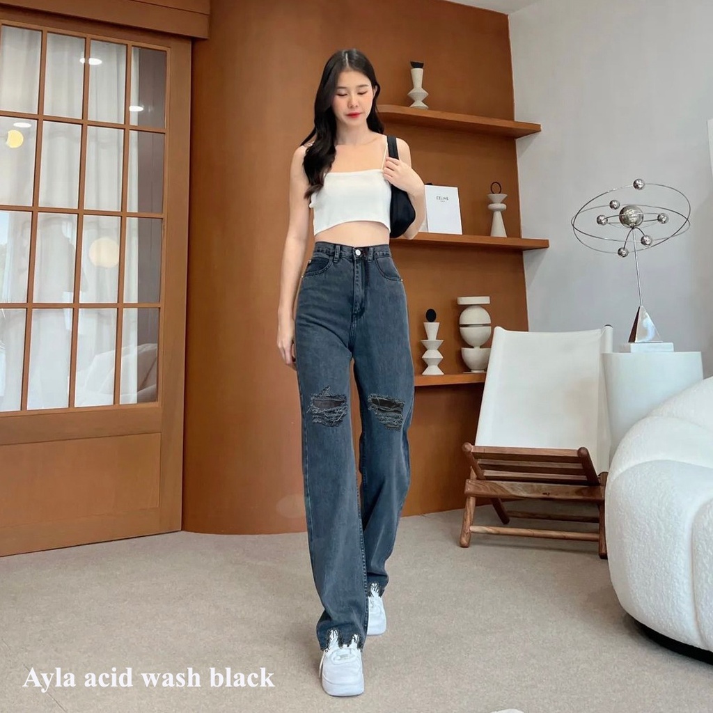 Zeline Ripped Boyfriend Jeans