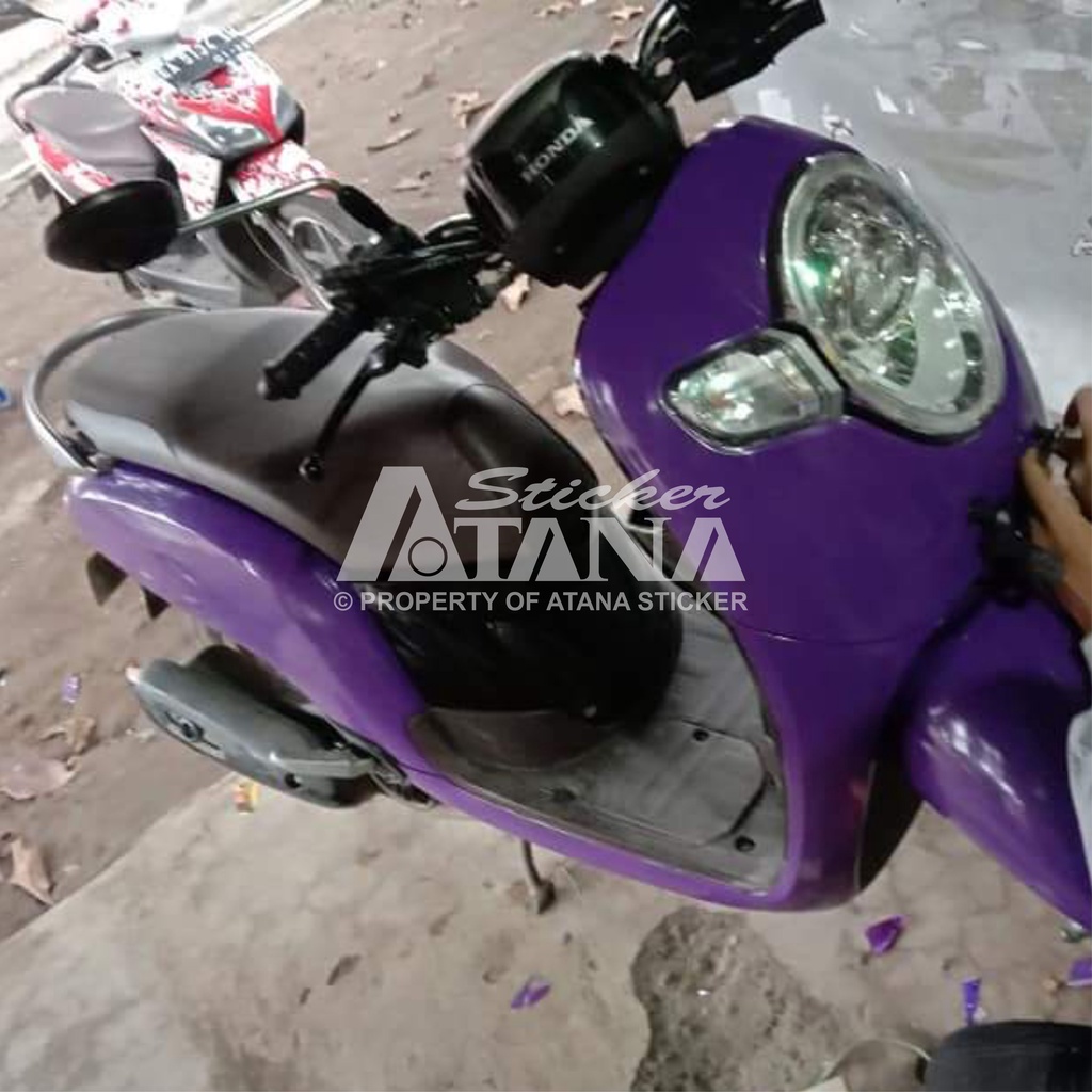 Skotlet Ungu Glossy Scotlet Purple Tua Muda Stiker Lilac Taro Violet Metalik Sticker Gloss Kilap Decal Vinyl Meteran Roll Sepeda Motor Matic Mobil Scotlite Body Scotlight Nyala Dekorasi Kaca Background Aquarium Lantai Tiang Aksesoris Scoopy PCX NMAX Vespa